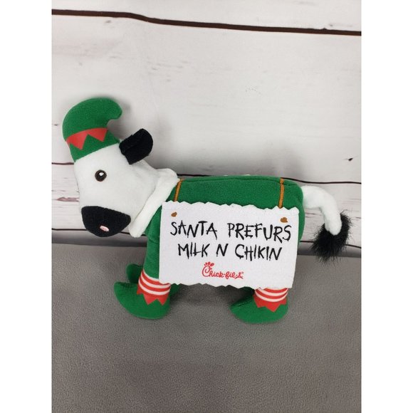 Chick-fil-A 7” Elf Christmas‎ Cow Plush Toy Santa Prefurs Milk ‘n Chikin - Picture 5 of 6
